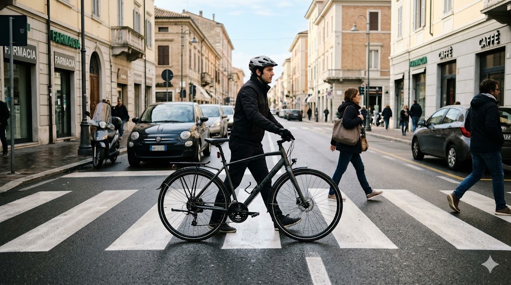 ciclisti passaggi pedonali